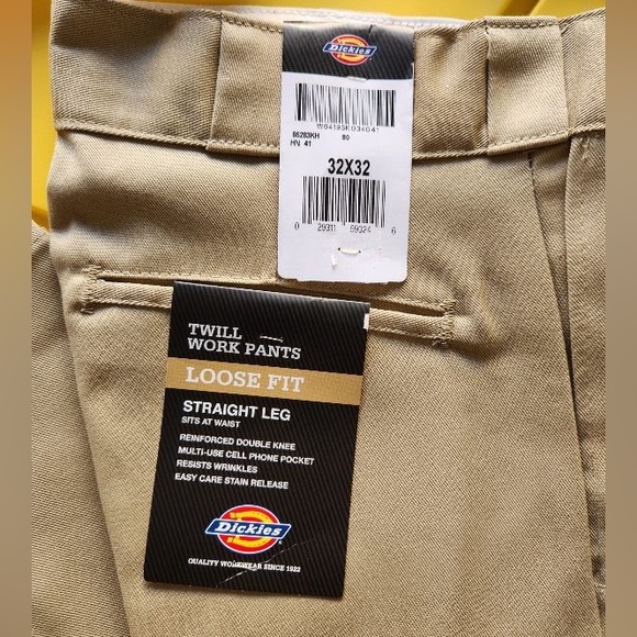 👖Dickies Men's Loose Fit Double Knee Twill Work Pants - Khaki - Size 32x32 - Picture 2 of 9